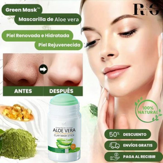 (Nuevo Embalaje) Mascarilla Facial de Té Verde y Aloe Vera | Entrega GRATIS